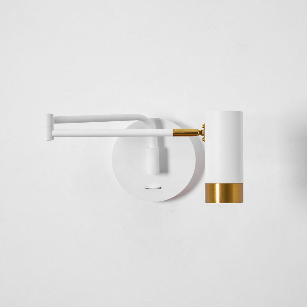 Ridge Arm Wall Lamp — Adjustable Swing Arm, Pivoting Shade