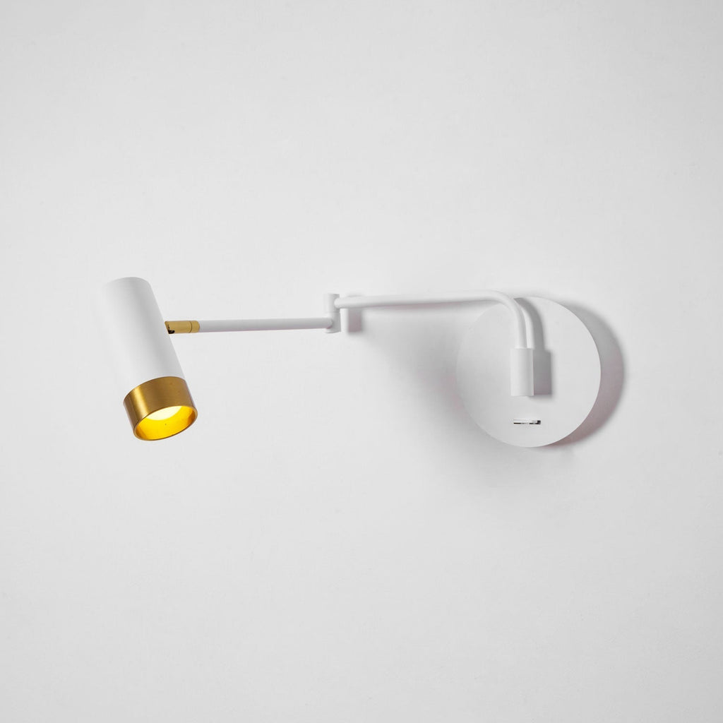 Ridge Arm Wall Lamp — Adjustable Swing Arm, Pivoting Shade