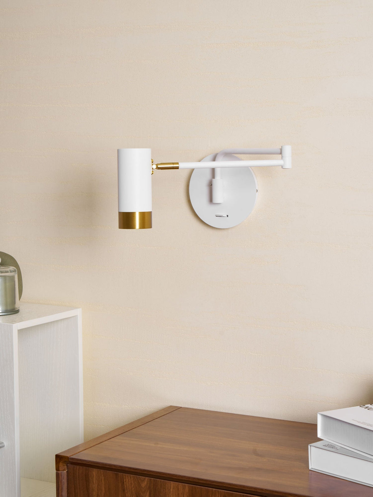Ridge Arm Wall Lamp — Adjustable Swing Arm, Pivoting Shade