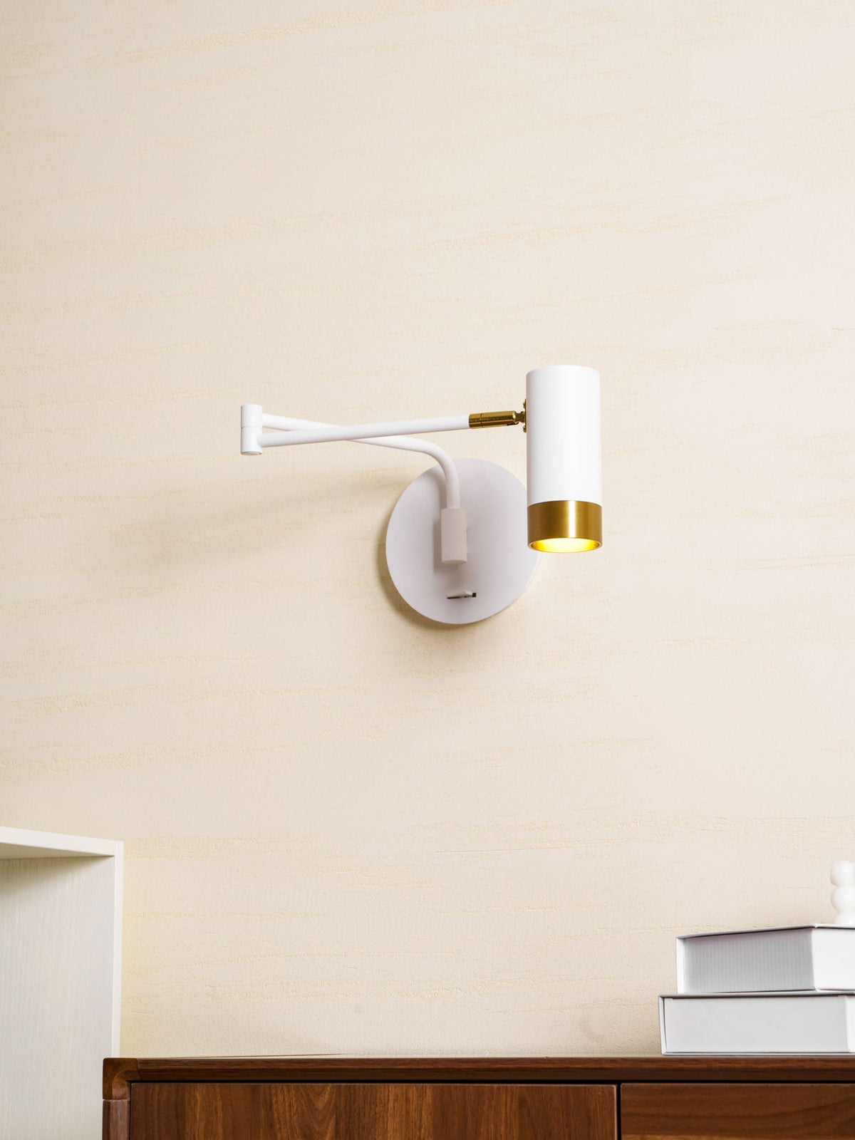 Ridge Arm Wall Lamp — Adjustable Swing Arm, Pivoting Shade