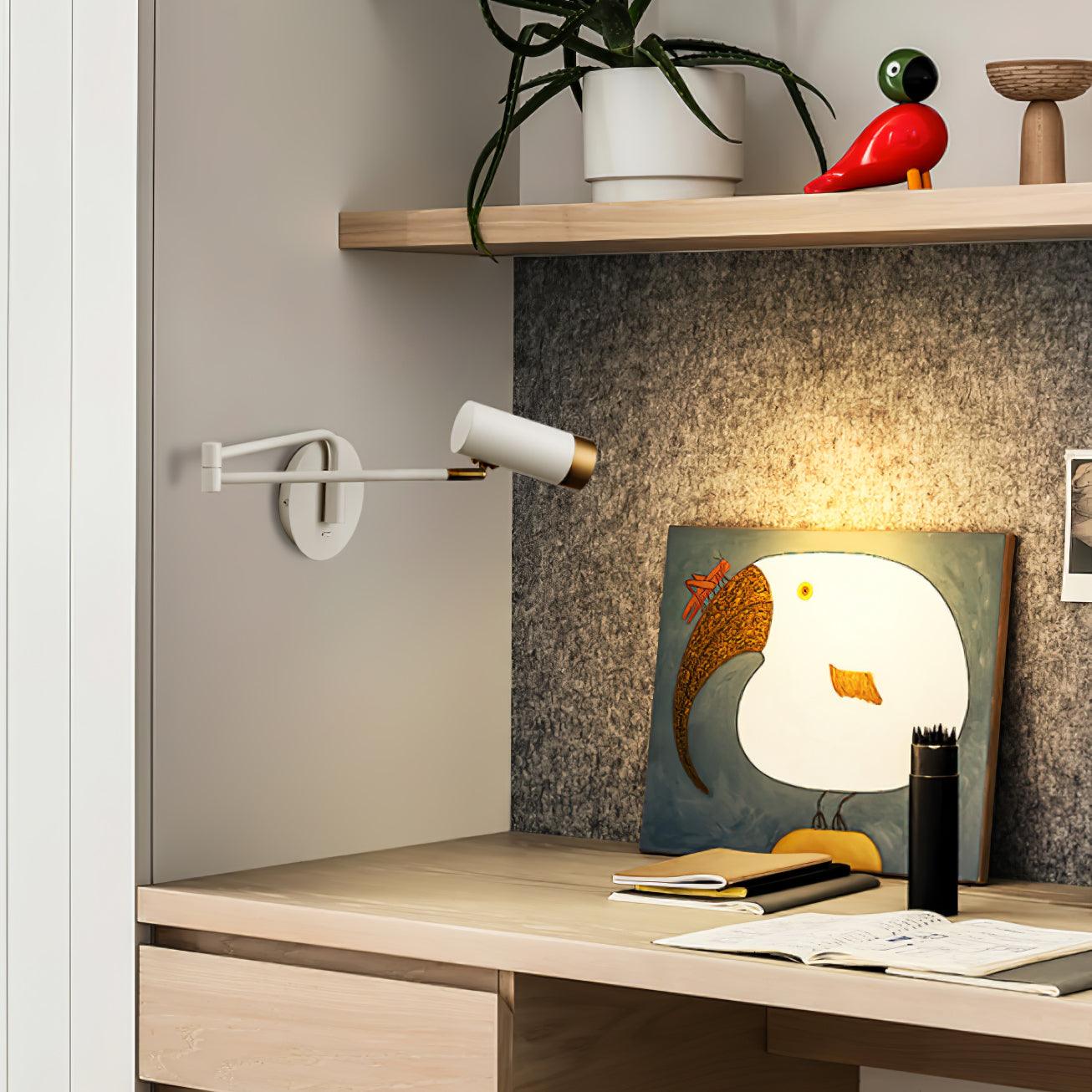 Ridge Arm Wall Lamp — Adjustable Swing Arm, Pivoting Shade