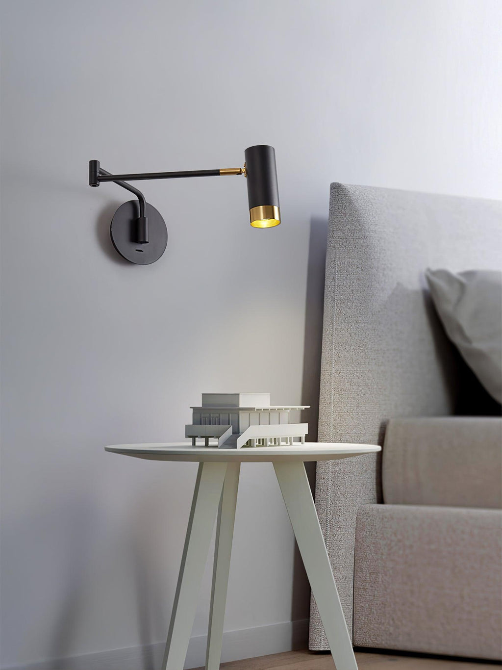 Ridge Arm Wall Lamp — Adjustable Swing Arm, Pivoting Shade