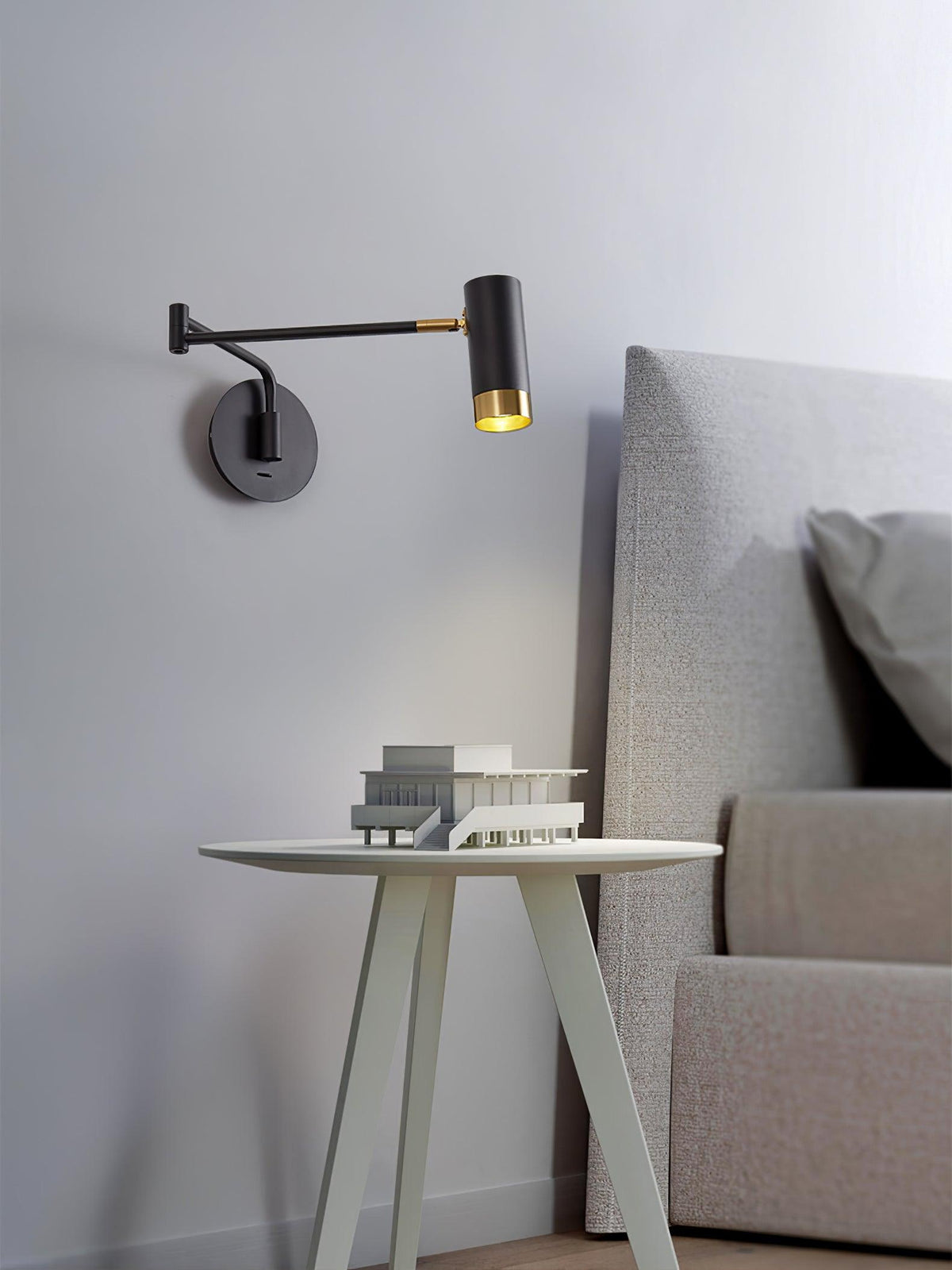 Ridge Arm Wall Lamp — Adjustable Swing Arm, Pivoting Shade