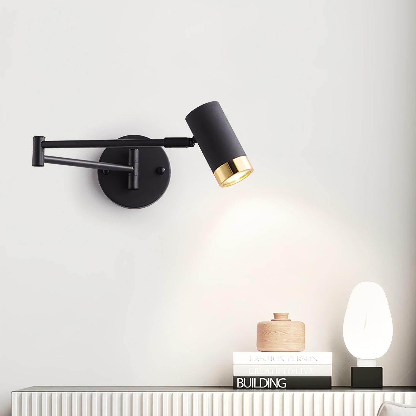 Ridge Arm Wall Lamp — Adjustable Swing Arm, Pivoting Shade