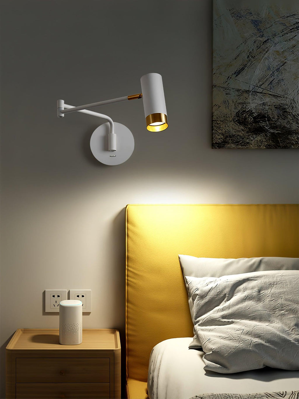 Ridge Arm Wall Lamp — Adjustable Swing Arm, Pivoting Shade
