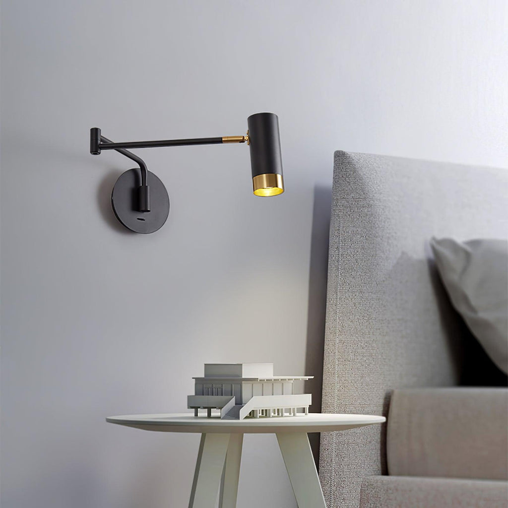 Ridge Arm Wall Lamp — Adjustable Swing Arm, Pivoting Shade