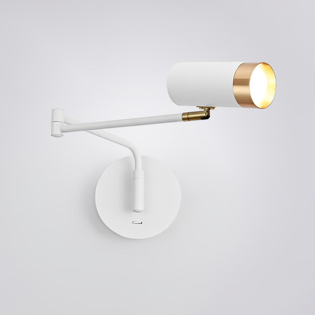 Ridge Arm Wall Lamp — Adjustable Swing Arm, Pivoting Shade