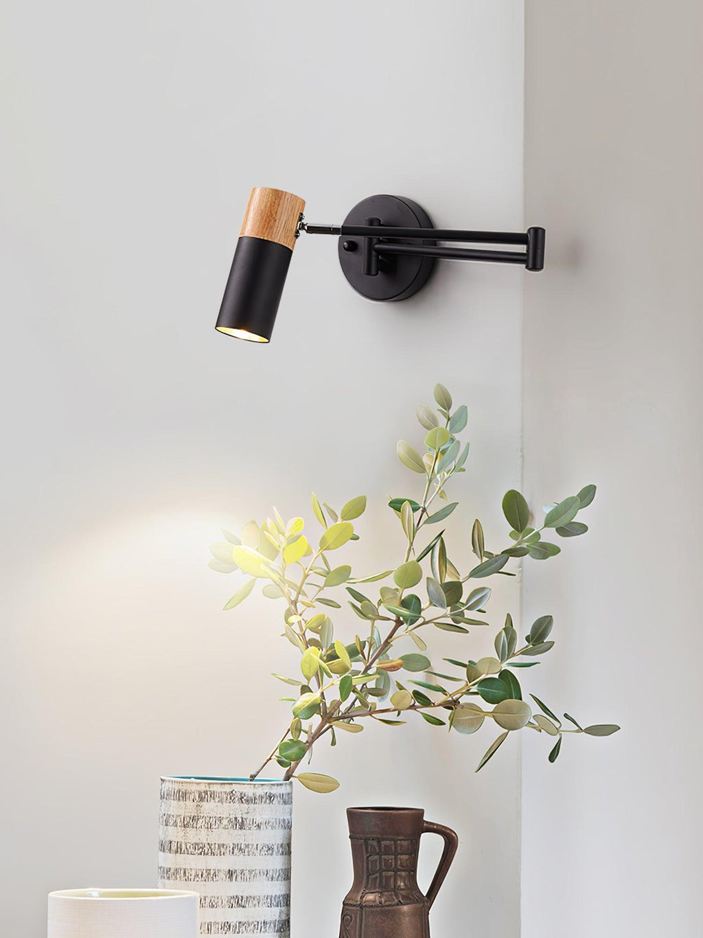 Ridge Arm Wall Lamp — Adjustable Swing Arm, Pivoting Shade