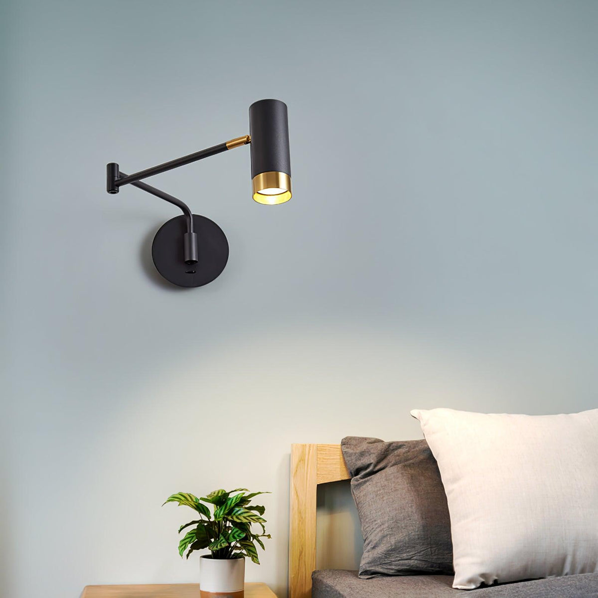 Ridge Arm Wall Lamp — Adjustable Swing Arm, Pivoting Shade