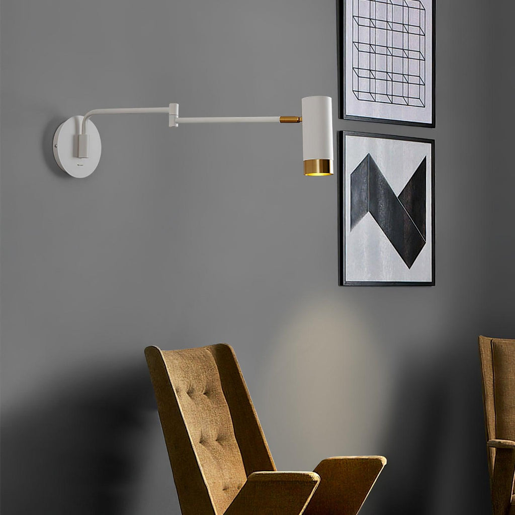 Ridge Arm Wall Lamp — Adjustable Swing Arm, Pivoting Shade