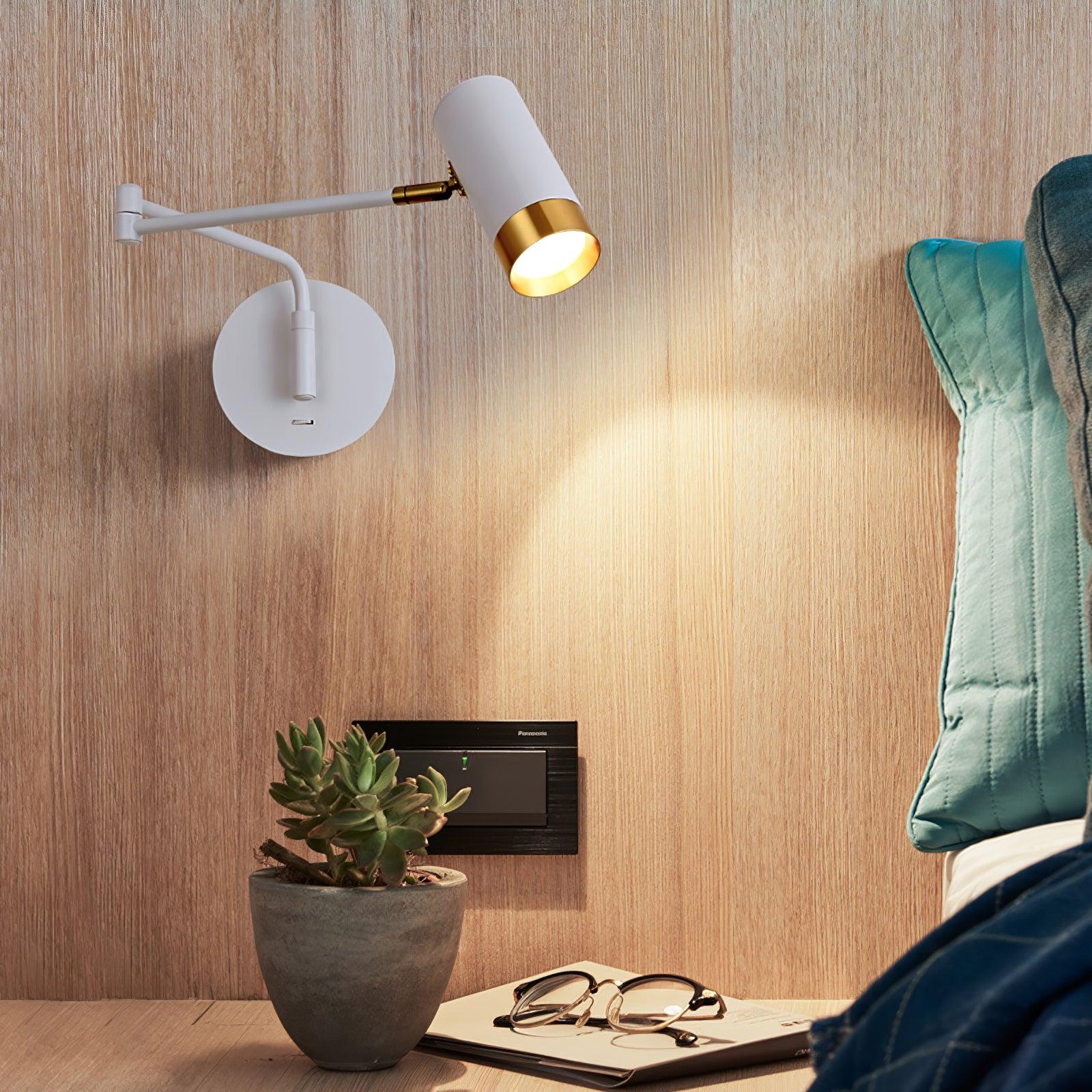 Ridge Arm Wall Lamp — Adjustable Swing Arm, Pivoting Shade