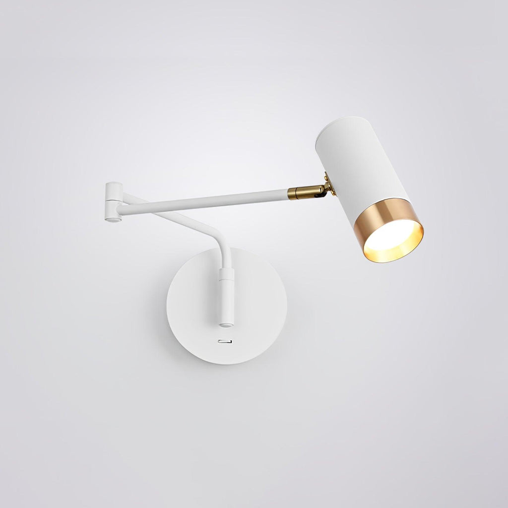 Ridge Arm Wall Lamp — Adjustable Swing Arm, Pivoting Shade