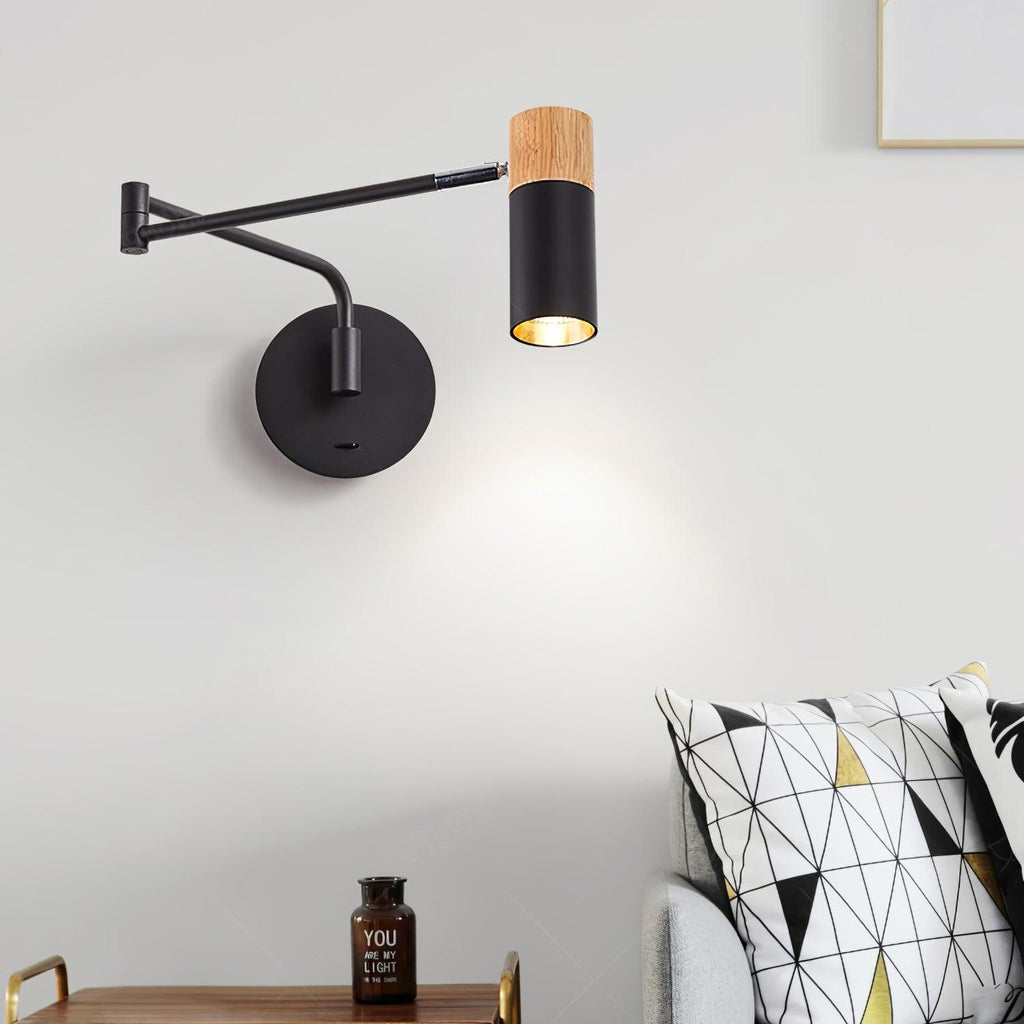 Ridge Arm Wall Lamp — Adjustable Swing Arm, Pivoting Shade