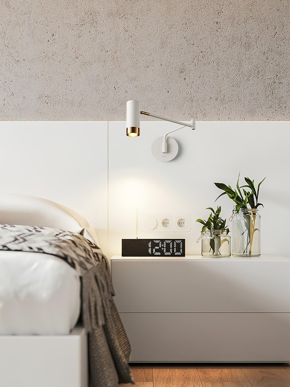 Ridge Arm Wall Lamp — Adjustable Swing Arm, Pivoting Shade