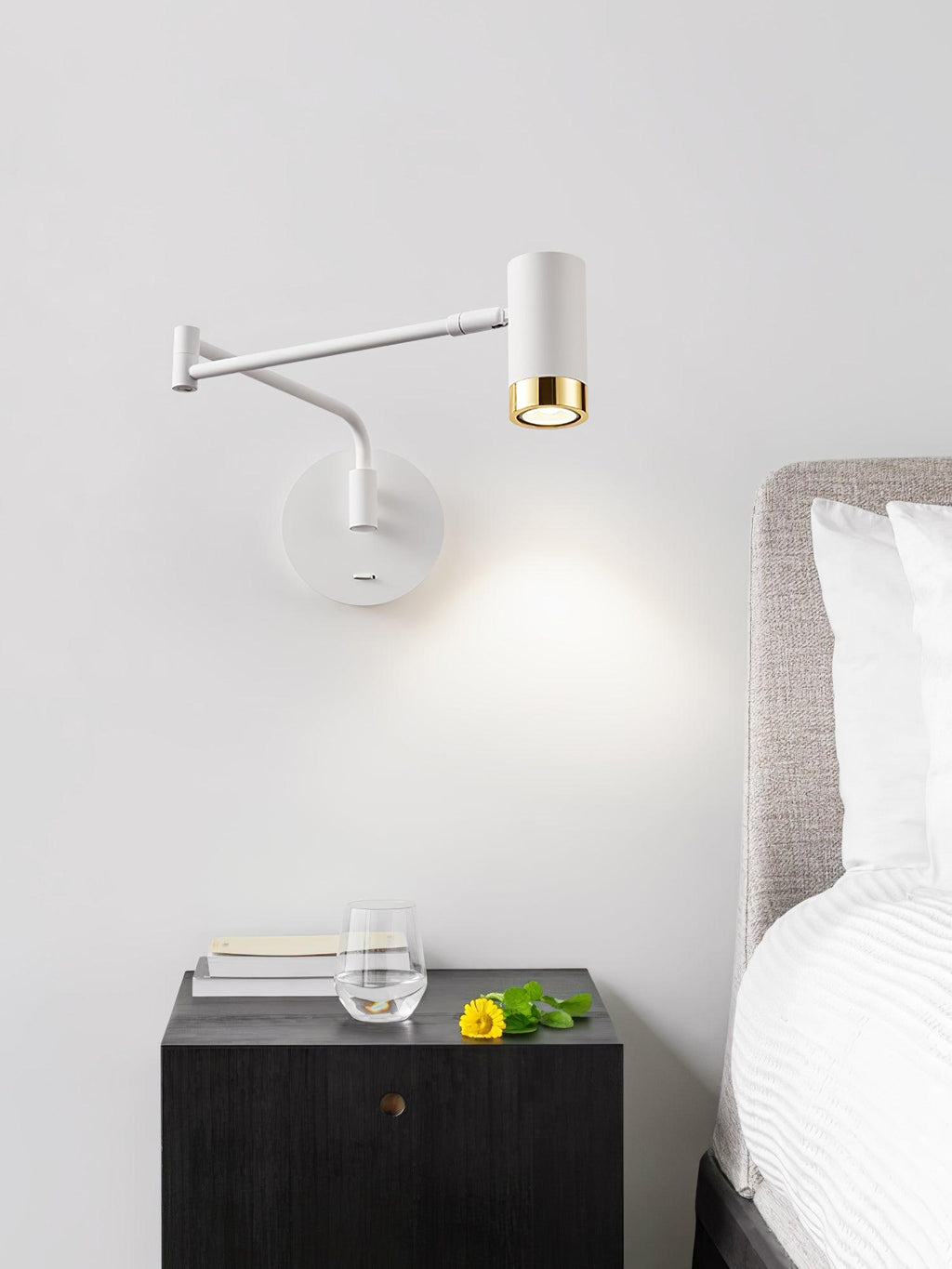 Ridge Arm Wall Lamp — Adjustable Swing Arm, Pivoting Shade