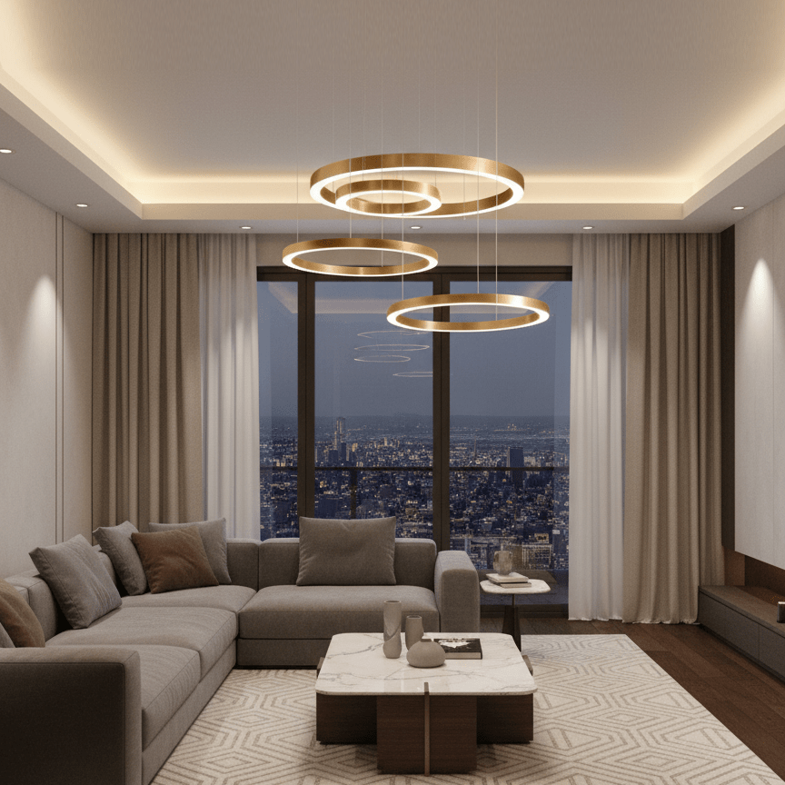 مصباح معلق دائري LED بتصميم سلس