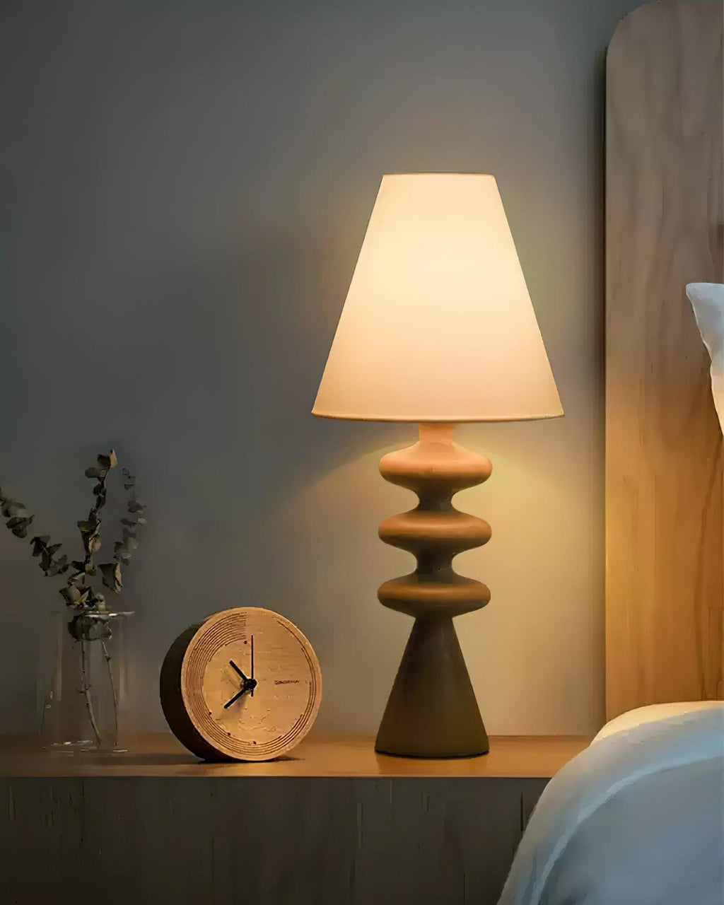 Επιτραπέζιο φωτιστικό Ripple Wood — Γλυπτικός τοξωτός σχεδιασμός