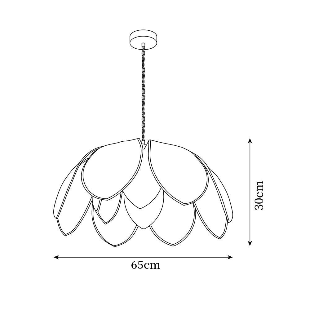 Fionel Rattan Sarkıt Lamba — 65cm Çap, Açık Kahverengi