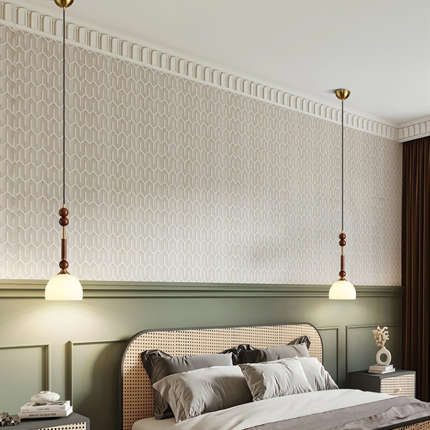 Valente római függeszték fa, sárgaréz és üveg anyagból