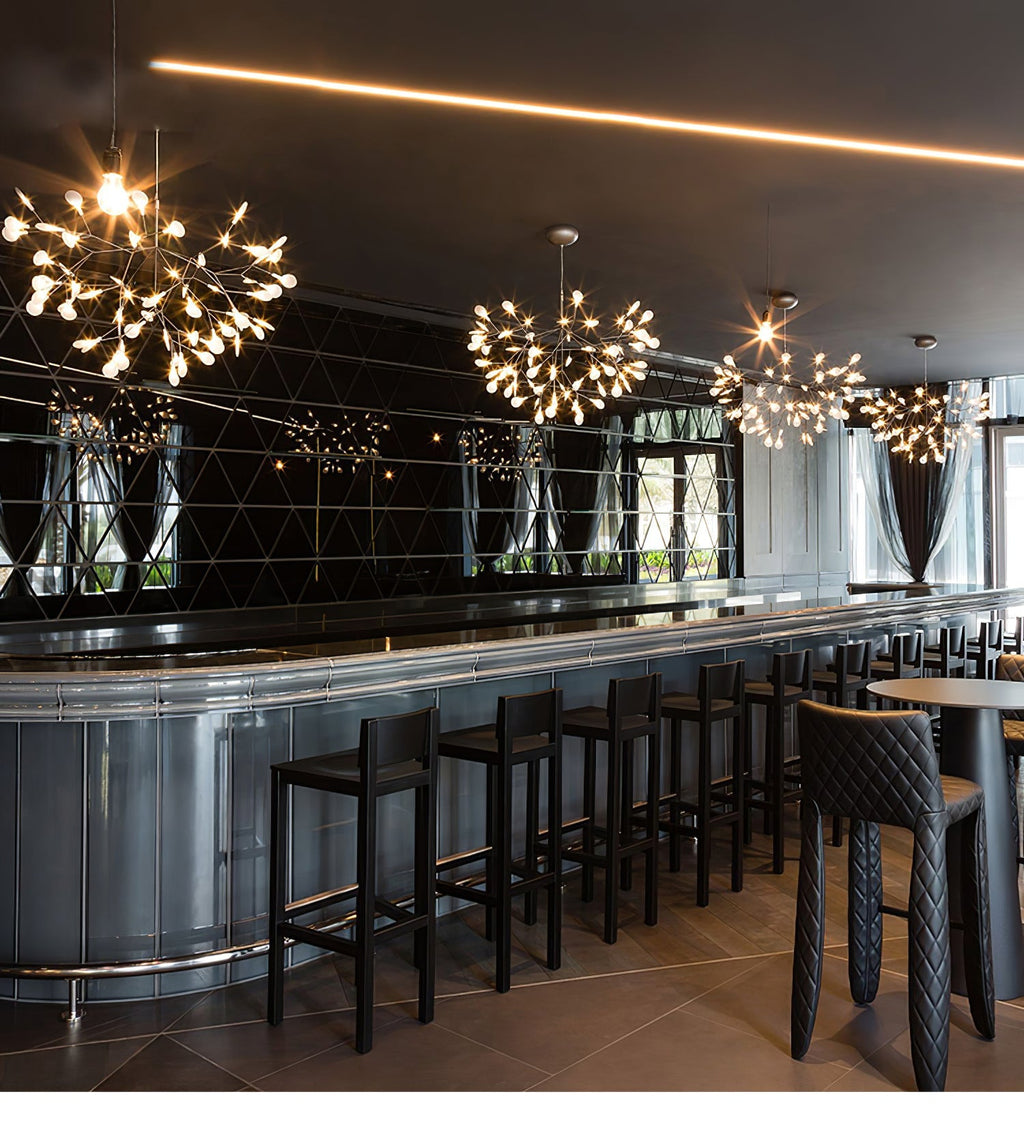 Rose Gold Firefly LED Chandelier — Repositionable Sculptural Branches