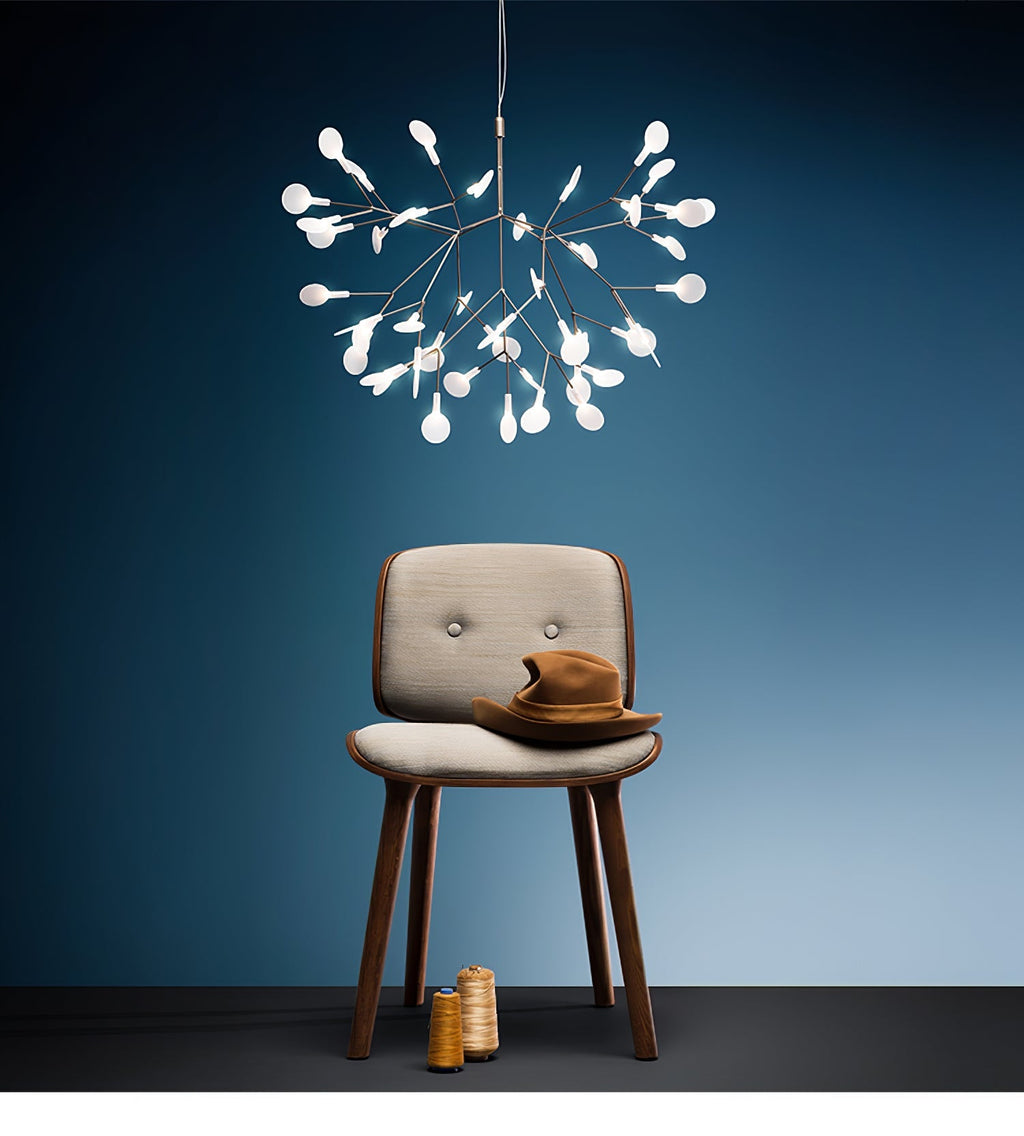 Rose Gold Firefly LED Chandelier — Repositionable Sculptural Branches