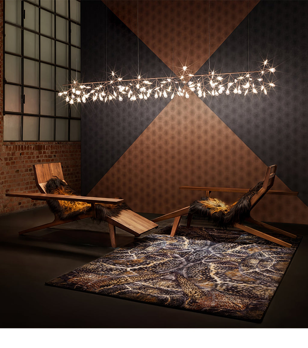 Rose Gold Firefly LED Chandelier — Repositionable Sculptural Branches