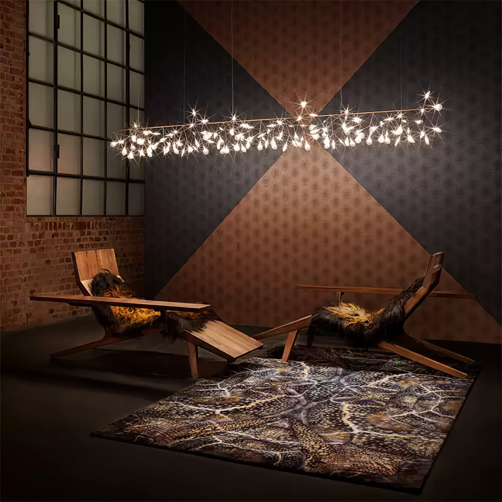 Rose Gold Firefly LED Chandelier — Repositionable Sculptural Branches