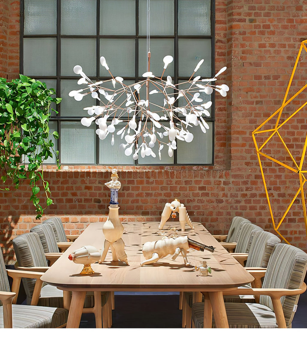 Rose Gold Firefly LED Chandelier — Repositionable Sculptural Branches