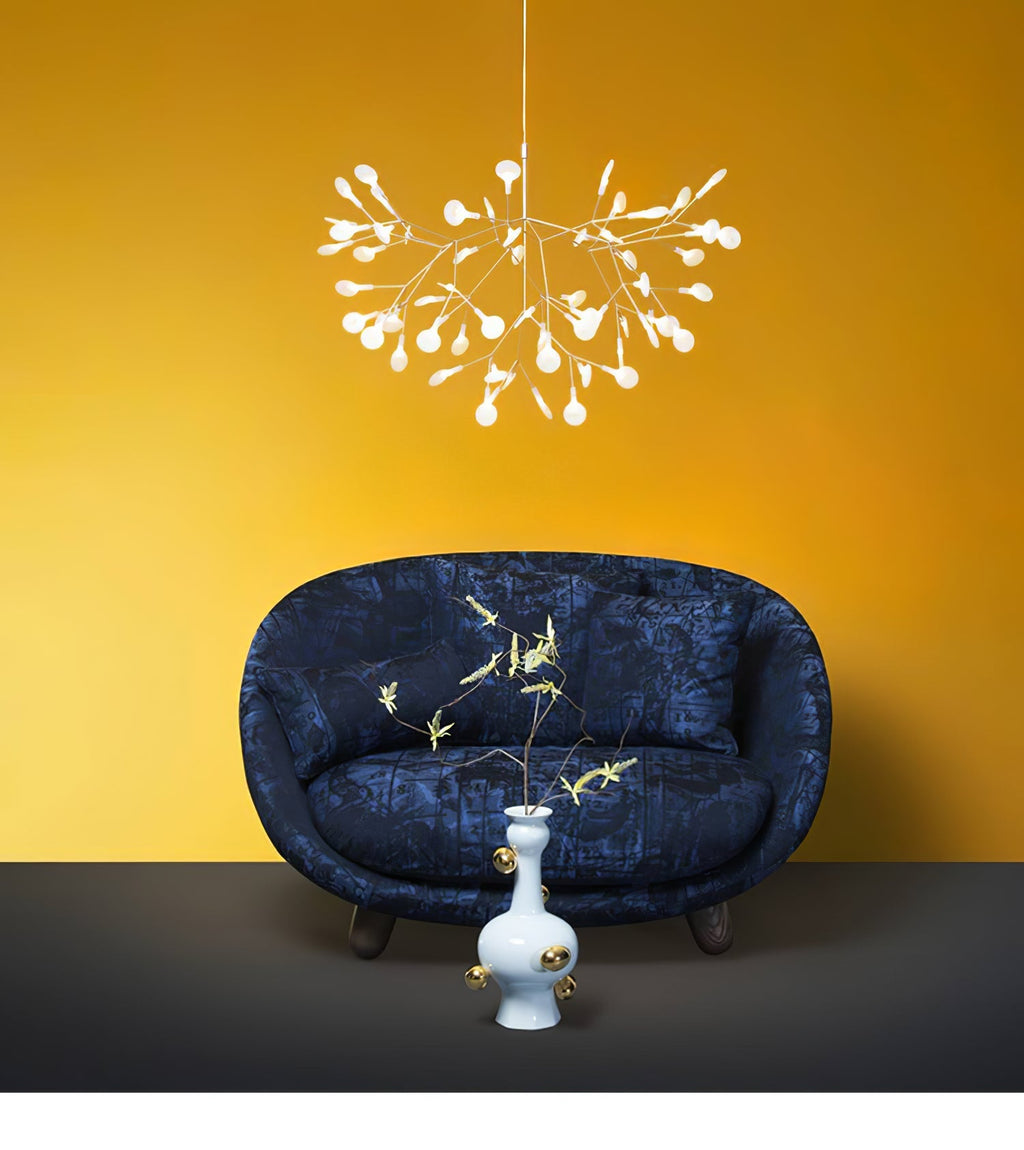 Rose Gold Firefly LED Chandelier — Repositionable Sculptural Branches