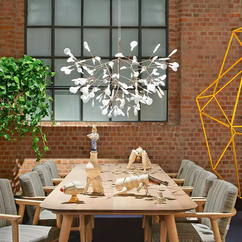Rose Gold Firefly LED Chandelier — Repositionable Sculptural Branches