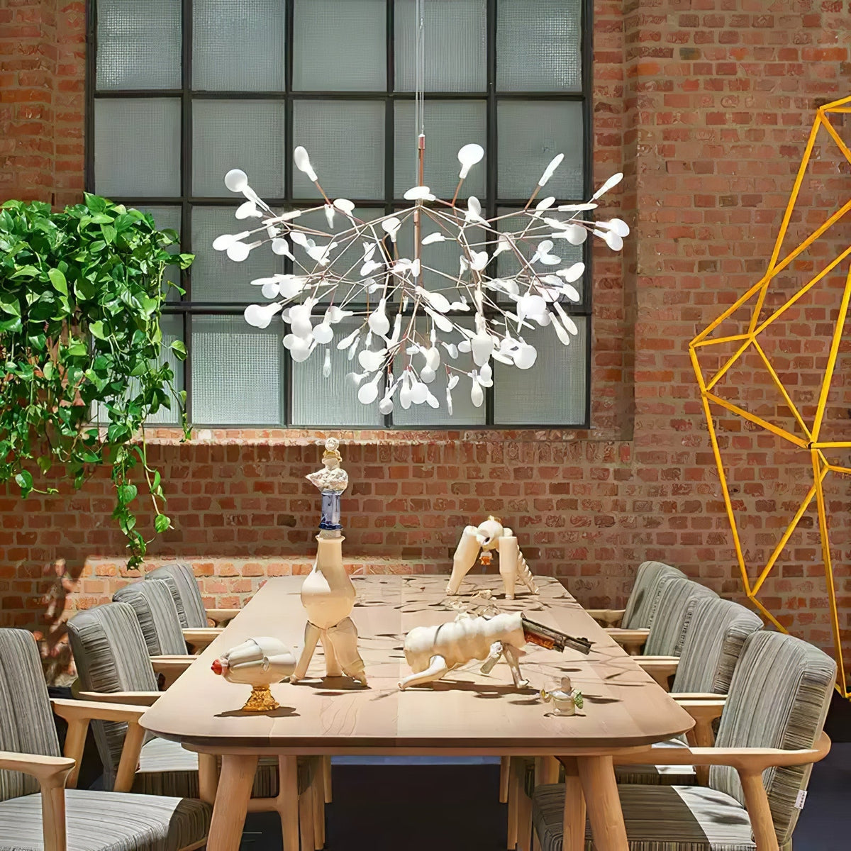 Rose Gold Firefly LED Chandelier — Repositionable Sculptural Branches