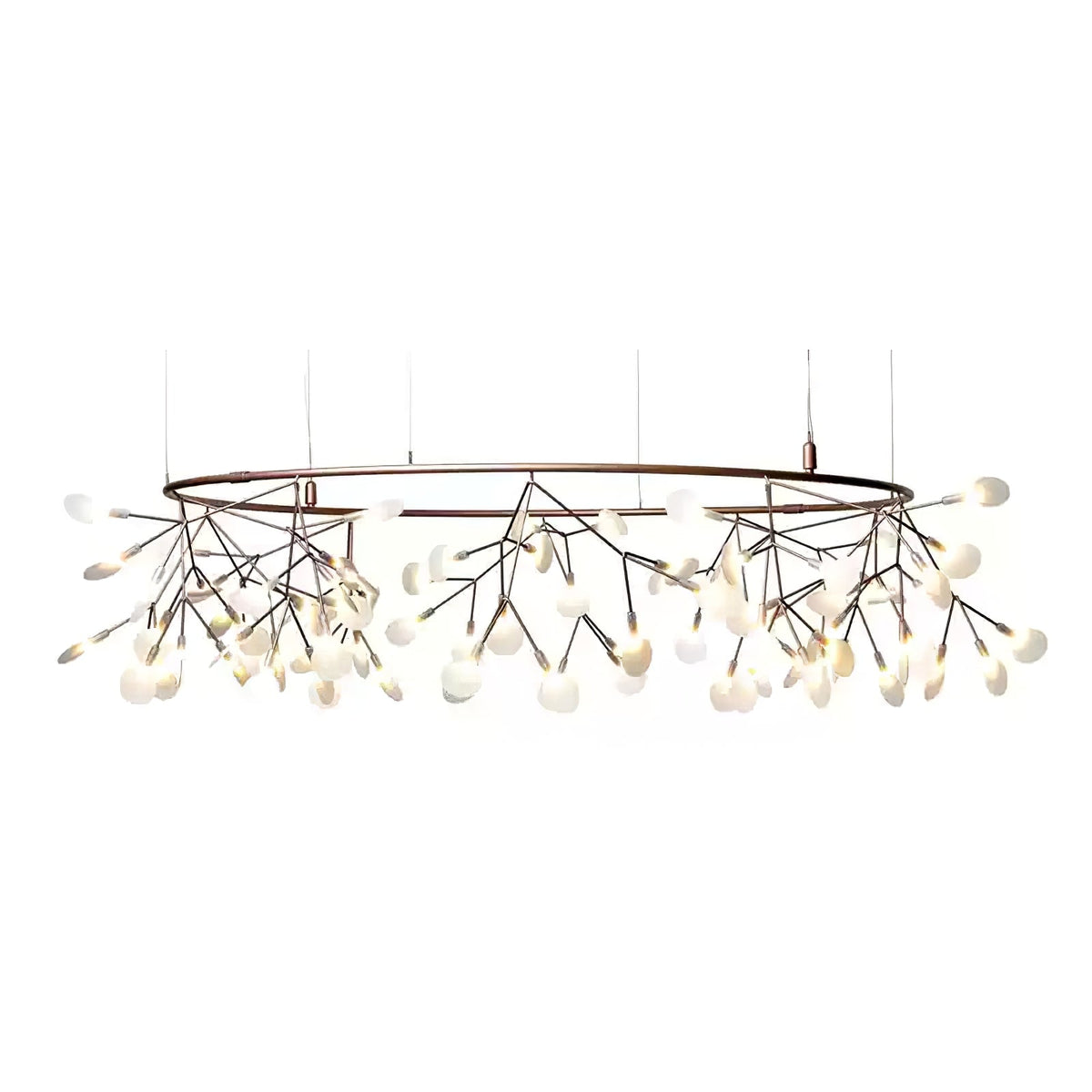 Rose Gold Firefly LED Chandelier — Repositionable Sculptural Branches