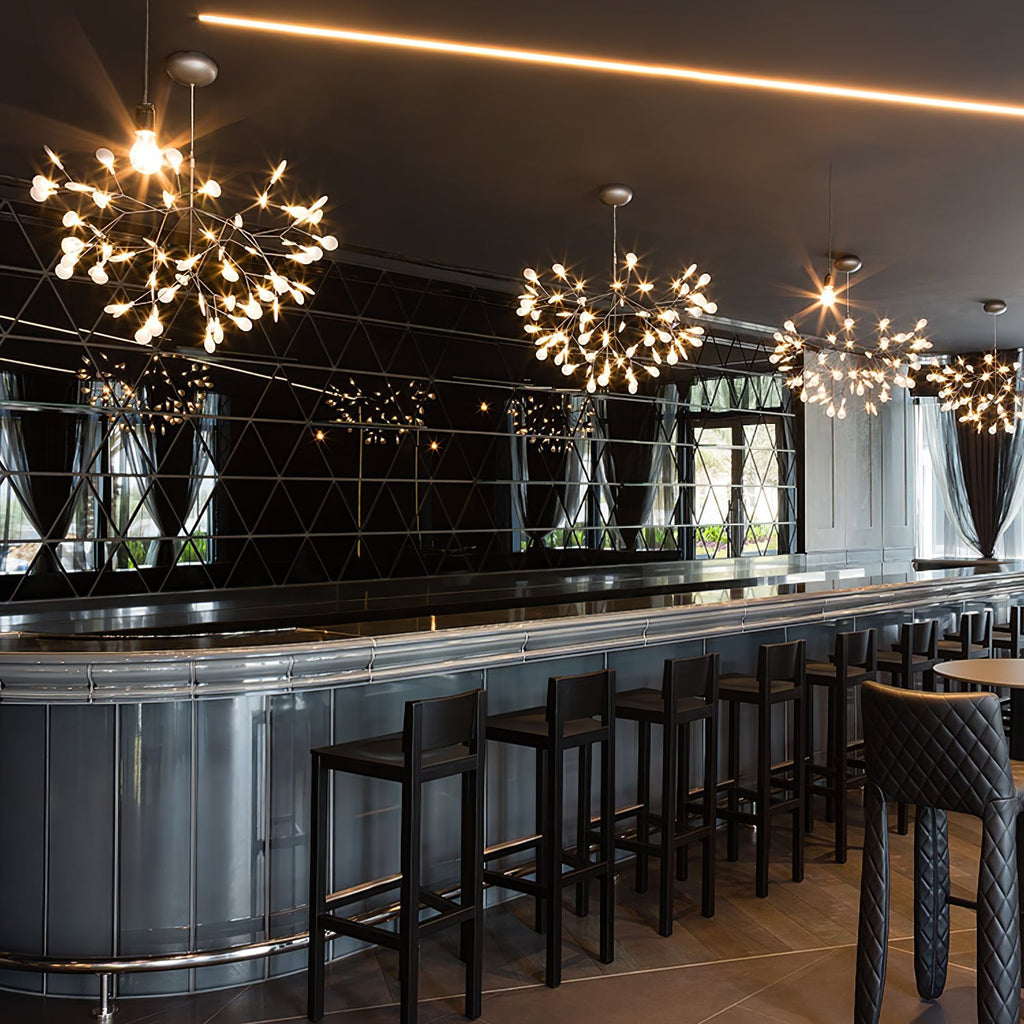 Rose Gold Firefly LED Chandelier — Repositionable Sculptural Branches