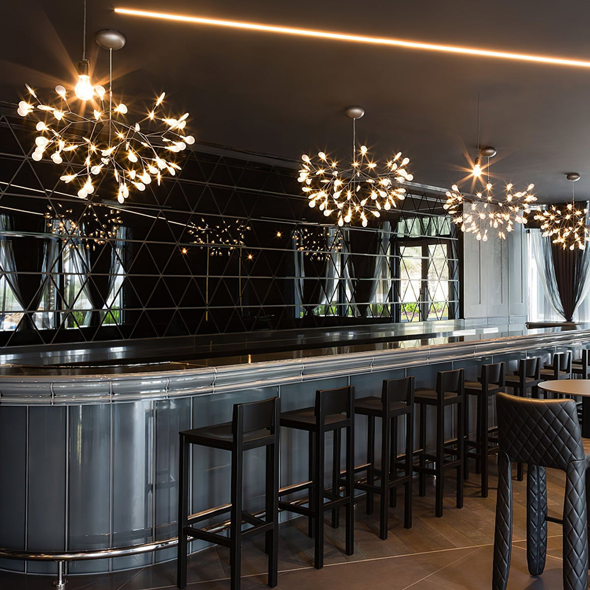 Rose Gold Firefly LED Chandelier — Repositionable Sculptural Branches