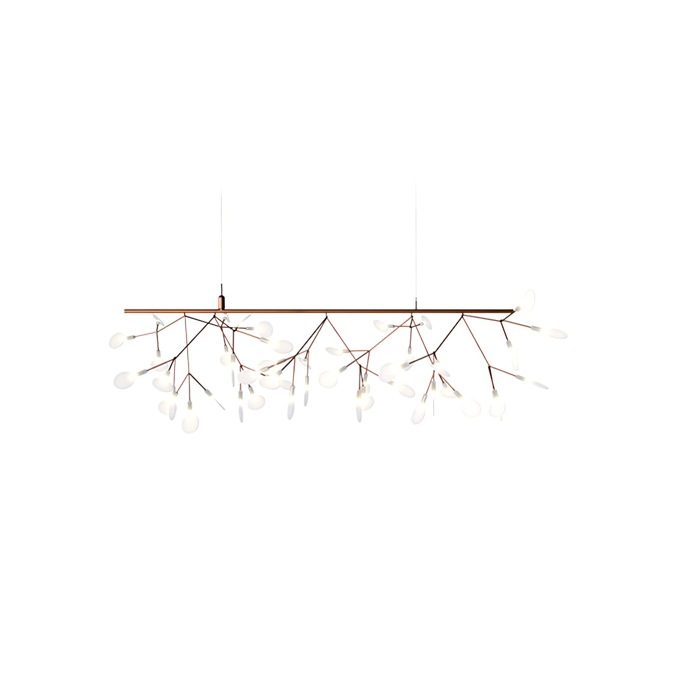 Rose Gold Firefly LED Chandelier — Repositionable Sculptural Branches