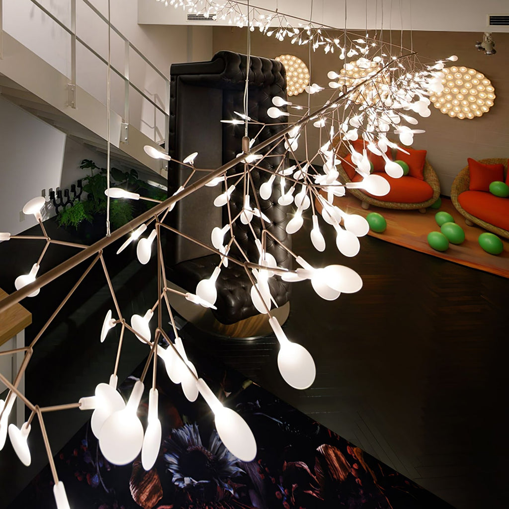 Rose Gold Firefly LED Chandelier — Repositionable Sculptural Branches