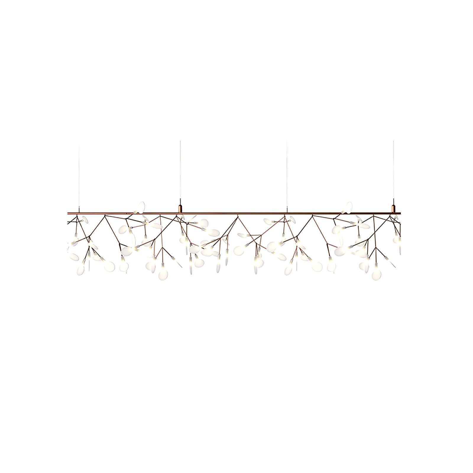 Rose Gold Firefly LED Chandelier — Repositionable Sculptural Branches