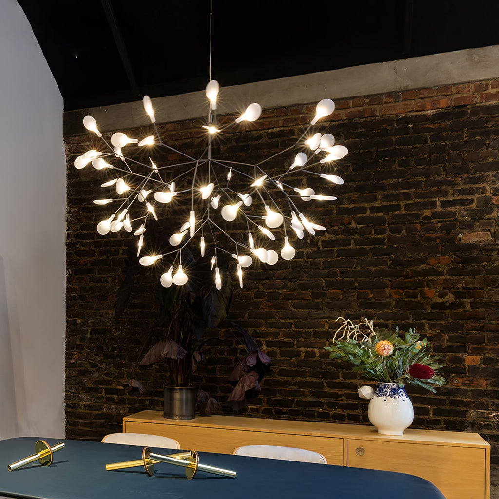 Rose Gold Firefly LED Chandelier — Repositionable Sculptural Branches