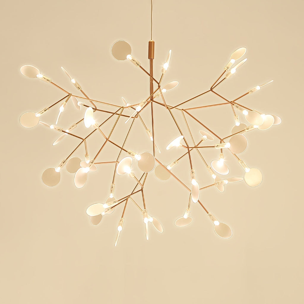 Rose Gold Firefly LED Chandelier — Repositionable Sculptural Branches