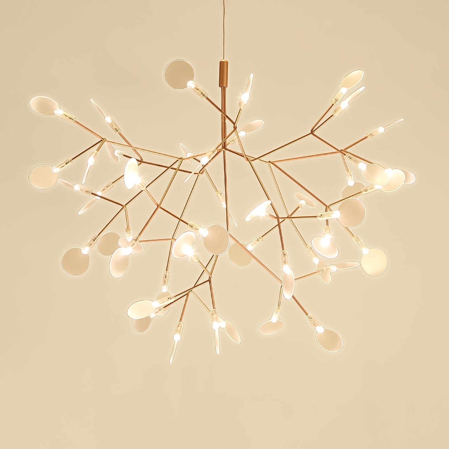 Rose Gold Firefly LED Chandelier — Repositionable Sculptural Branches