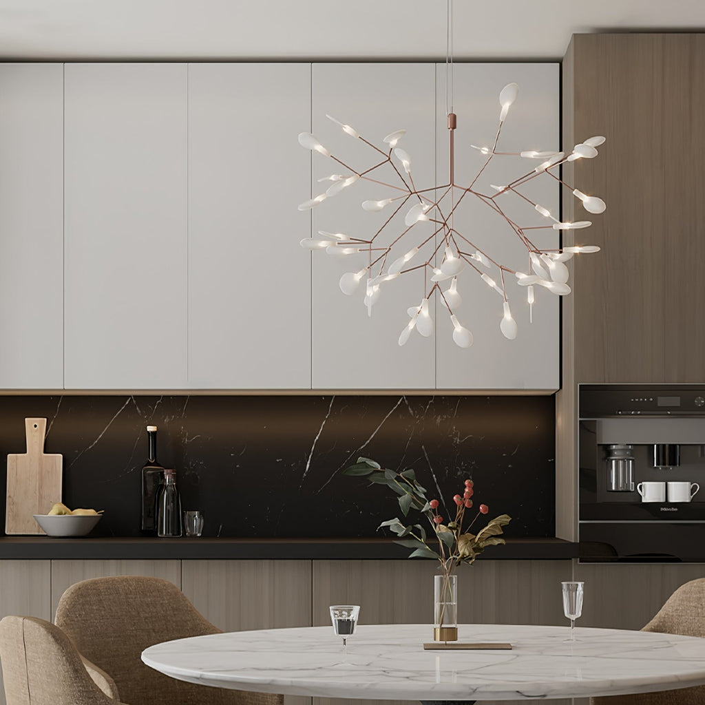 Rose Gold Firefly LED Chandelier — Repositionable Sculptural Branches