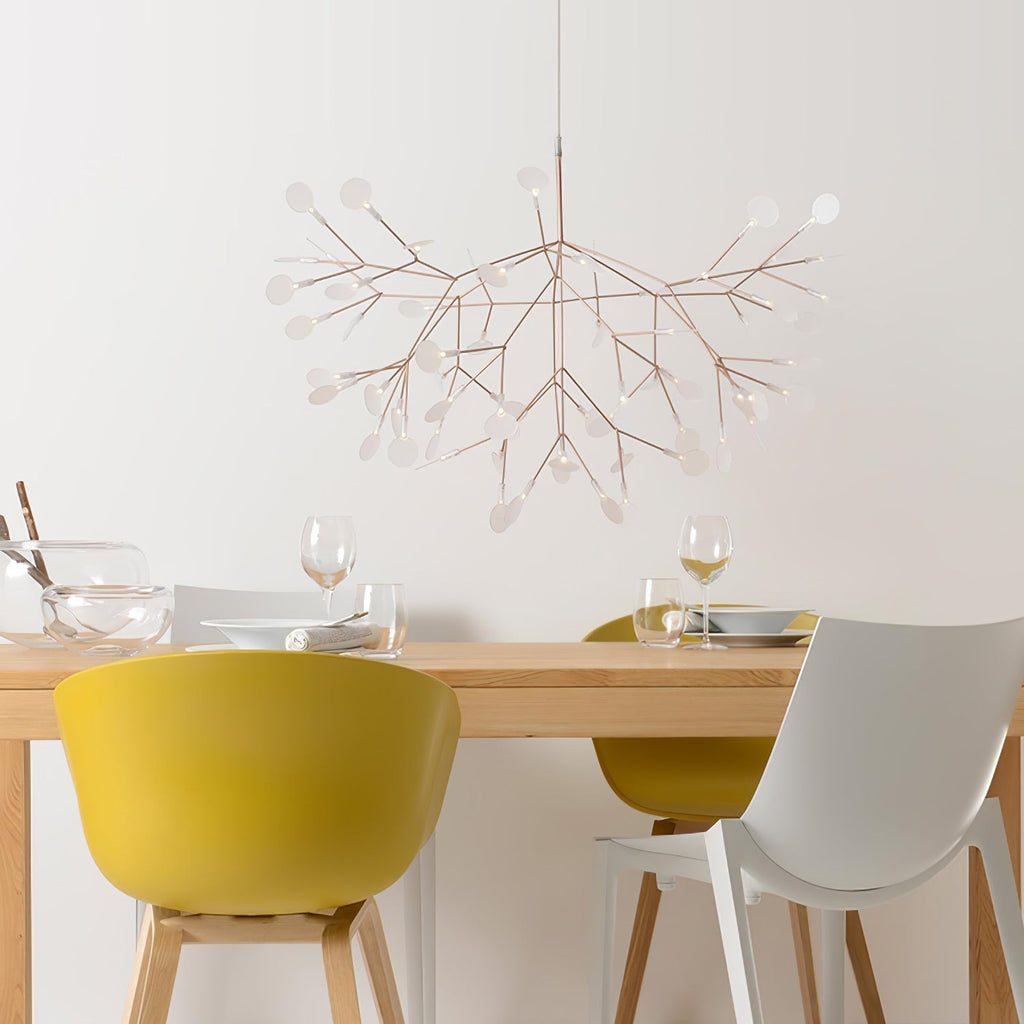 Rose Gold Firefly LED Chandelier — Repositionable Sculptural Branches