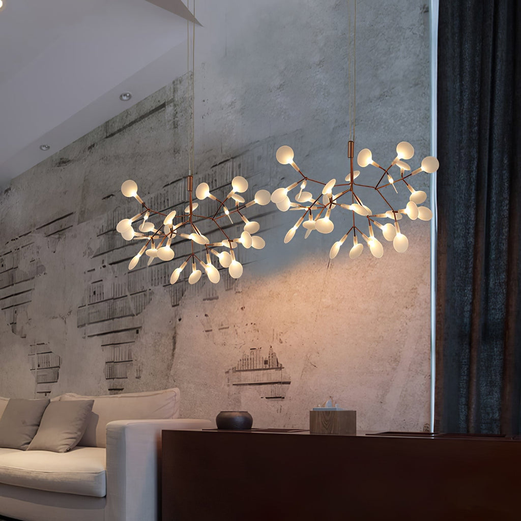 Rose Gold Firefly LED Chandelier — Repositionable Sculptural Branches