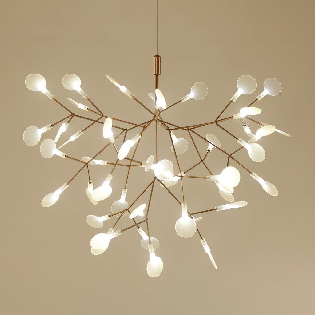 Rose Gold Firefly LED Chandelier — Repositionable Sculptural Branches