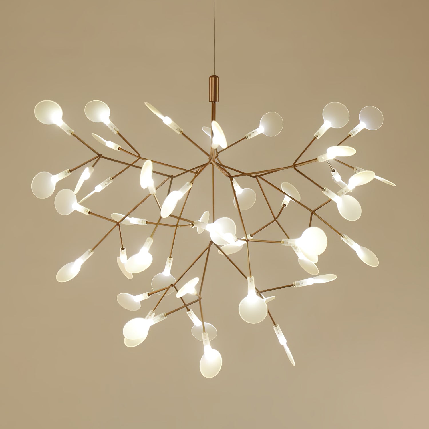 Rose Gold Firefly LED Chandelier — Repositionable Sculptural Branches