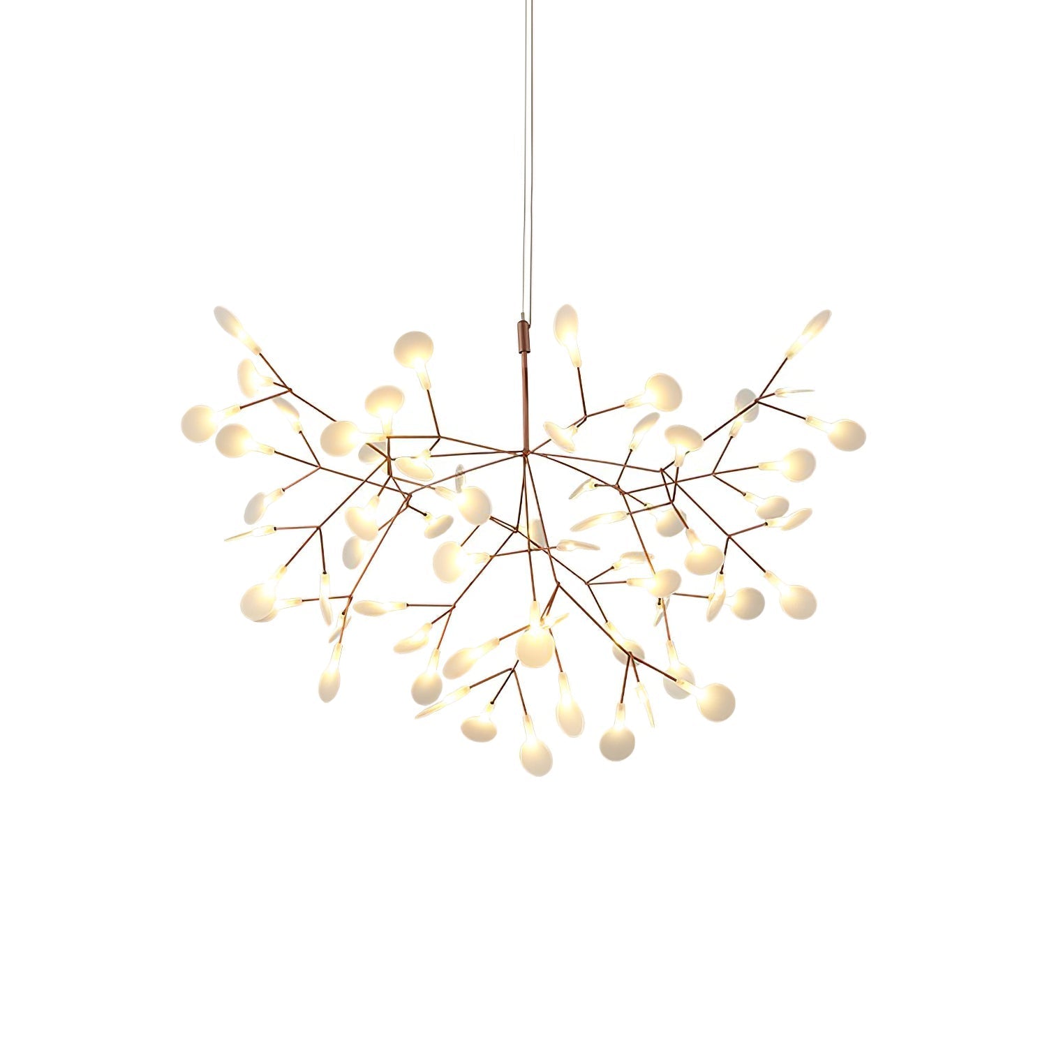 Rose Gold Firefly LED Chandelier — Repositionable Sculptural Branches