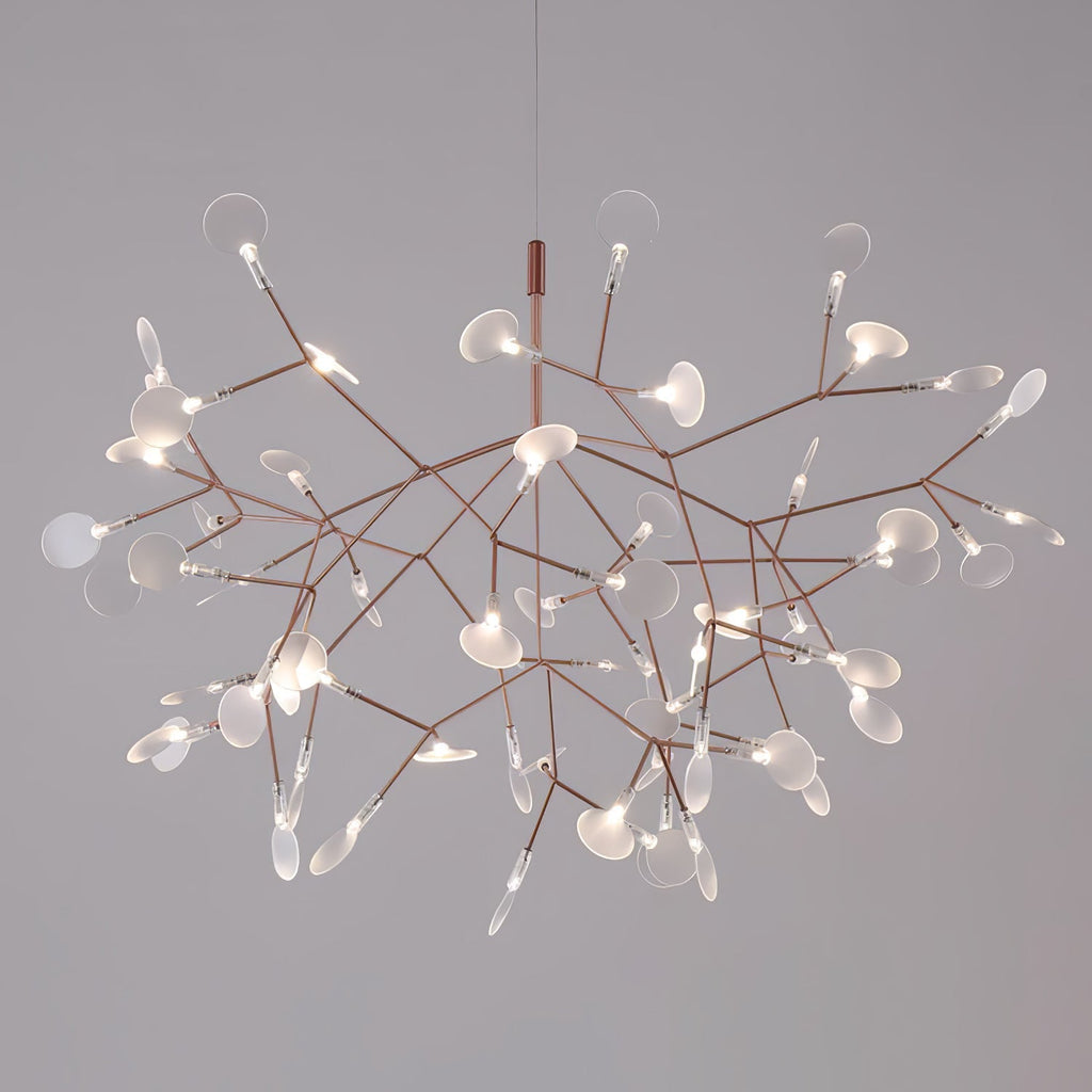 Rose Gold Firefly LED Chandelier — Repositionable Sculptural Branches