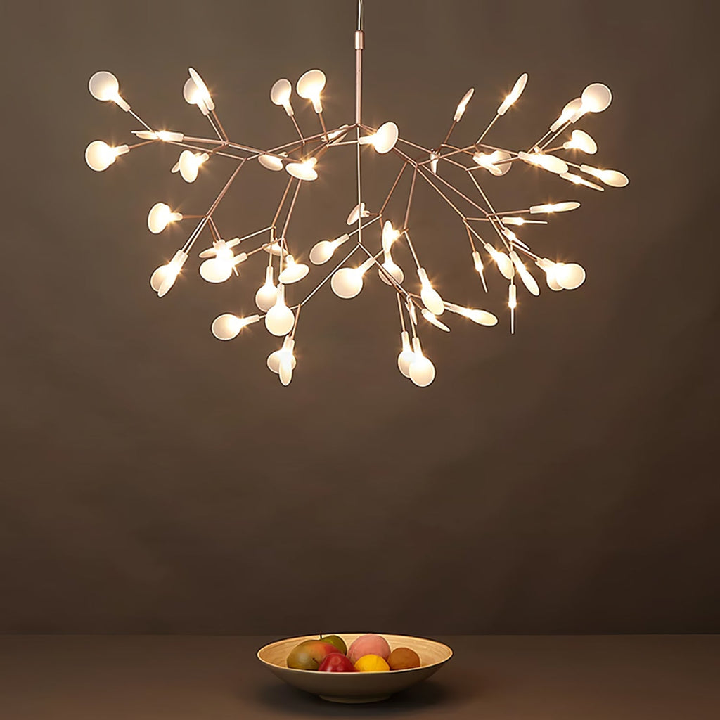 Rose Gold Firefly LED Chandelier — Repositionable Sculptural Branches