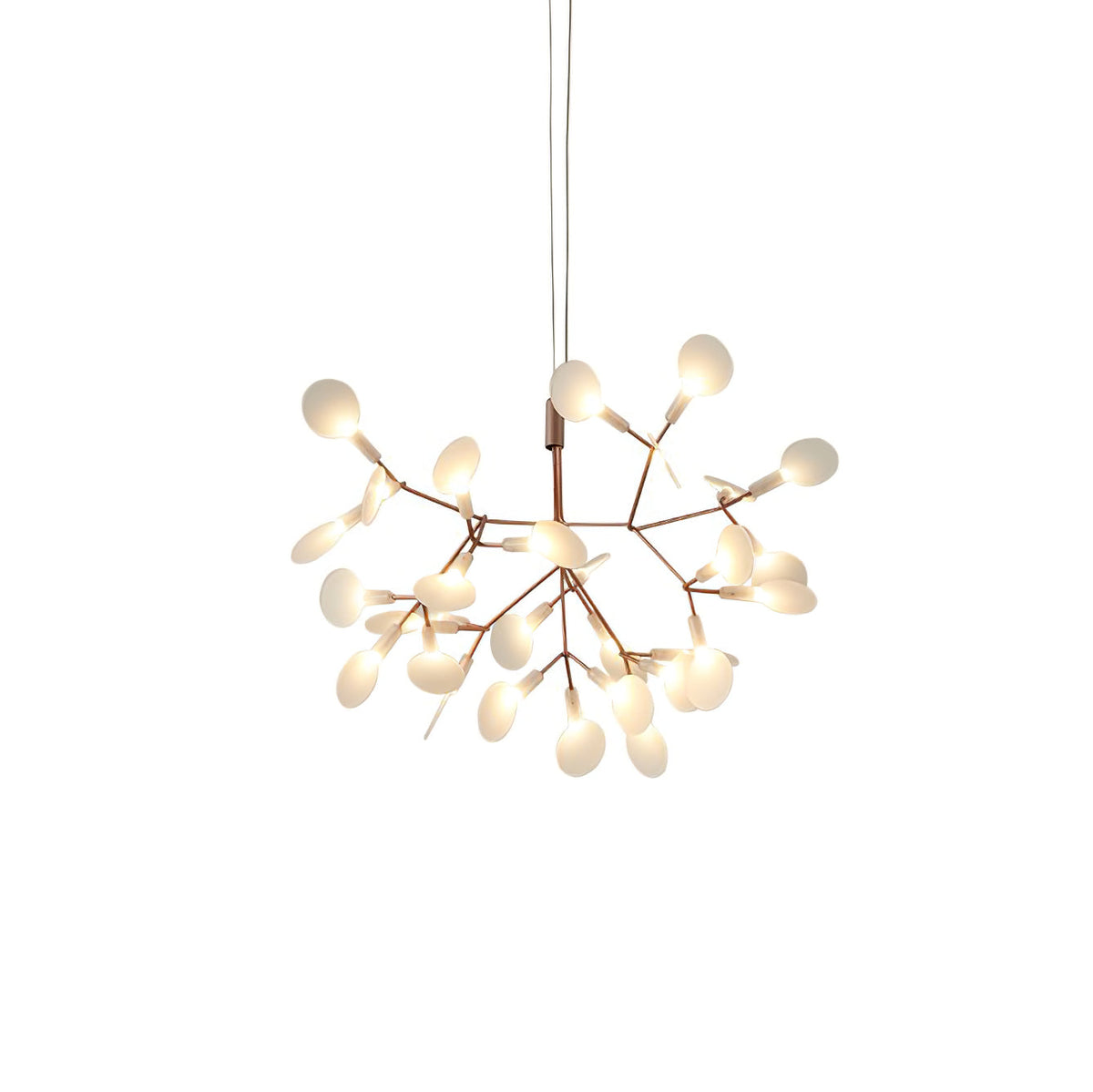 Rose Gold Firefly LED Chandelier — Repositionable Sculptural Branches