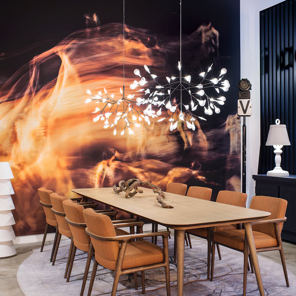 Rose Gold Firefly LED Chandelier — Repositionable Sculptural Branches